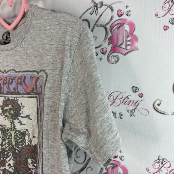 Grateful Dead shirt tee skulls floral flowers T-Shirt with Skeleton Graphic - Picture 4 of 9